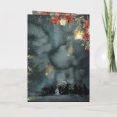 金ゴールド書道ウッドランドフローラホリデーカード 招待状 (裏面)