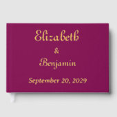 金ゴールド書道エレガントなウェディングフォイルゲストブック ゲストブック (正面)