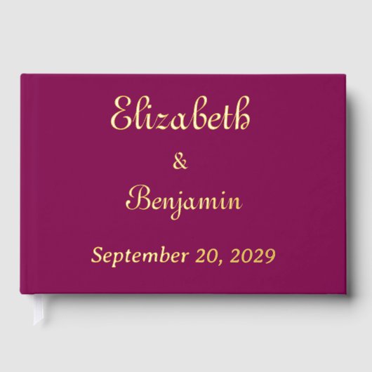 金ゴールド書道エレガントなウェディングフォイルゲストブック ゲストブック (正面)