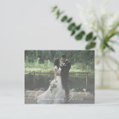 金ゴールド書道スクリプトフォトフォイルフェイクありがとう ポストカード (スタンド正面)