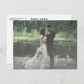 金ゴールド書道スクリプトフォトフォイルフェイクありがとう ポストカード (正面/裏面)