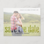 金ゴールド書道スクリプトフォトQRコード予算 案内ポストカード (正面)