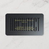 金ゴールド書道スクリプトブラック&グレーアーキテクト 名刺 (裏面)