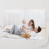 金ゴールド書道ハッピーホリデーズフォトクリスマス 箔シーズンカード (裏面)