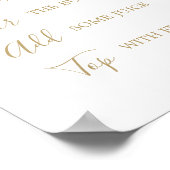 金ゴールド書道ブライダルミモサバー標識 ポスター (角)