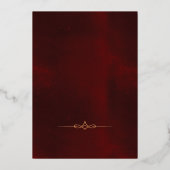 金ゴールド書道ブルゴーニュヴィンテージブライダルシャワー 箔招待状 (裏面)