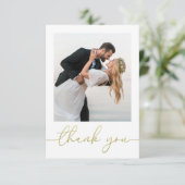 金ゴールド書道モダン台本シンプル2枚 サンキューカード (スタンド正面)