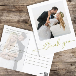 金ゴールド書道モダン台本シンプル2枚 ポストカード