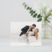 金ゴールド書道モダン台本シンプル2枚 ポストカード (スタンド正面)