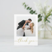 金ゴールド書道モダン台本シンプル2枚 ポストカード (スタンド正面)