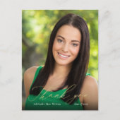 金ゴールド書道写真卒業ありがとう ポストカード (正面)