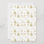 金ゴールド書道写真最も幸せな休日クリスマス 招待状 (裏面)