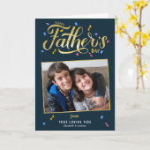 金ゴールド書道写真父の日 カード (黄色い花)