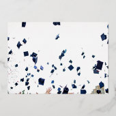 金ゴールド書道写真高校卒業 箔招待状 (裏面)