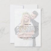 金ゴールド書道台本の愛と感謝の写真 サンキューカード (裏面)