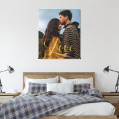 金ゴールド書道台本カップル写真 キャンバスプリント (インサイチュ (寝室))