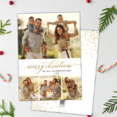 金ゴールド書道台本4フォトコラージクリスマス シーズンカード