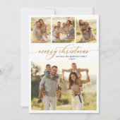 金ゴールド書道台本4写真数々のクリスマス シーズンカード (正面)