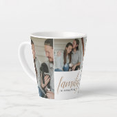 金ゴールド書道家写真コラージュ カフェラテマグ (左アングル)