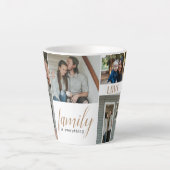 金ゴールド書道家写真コラージュ カフェラテマグ (正面)