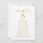 金ゴールド書道座席表カード 招待状 (裏面)