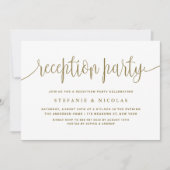 金ゴールド書道結婚式レセプションパーティー 招待状 (正面)