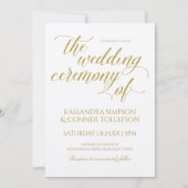 金ゴールド書道結婚式招待状 |エレガント | 招待状 (正面)