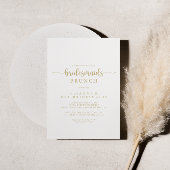 金ゴールド書道花嫁ブルンチシャワー 招待状