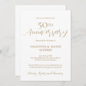 金ゴールド書道50結婚周年記念 招待状 (正面/裏面)