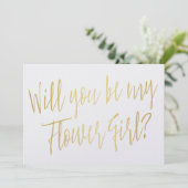 金ゴールド書道「私の花の女の子になろう」 招待状 (スタンド正面)