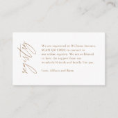 金ゴールド書道QRコード結婚の登録ギフト エンクロージャーカード (正面)