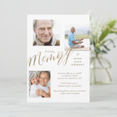 金ゴールド書3光愛の記憶の葬儀の写真 招待状 (スタンド正面)