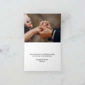 金ゴールド書3枚結婚の写真のサンキューカード サンキューカード (内部)