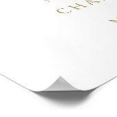 金ゴールド書 |ホワイトウェルカム結婚のポスター ポスター (角)