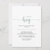 金ゴールド書It's A Boy Baby Shower 招待状 (正面)
