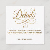 金ゴールド書QR結婚詳細カード エンクロージャーカード (正面)