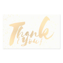 金ゴールド書Thank You Dots on White フェイク Foil