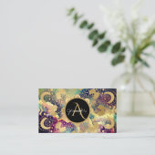 金ゴールド曼荼羅の水彩星雲 名刺 (スタンド正面)