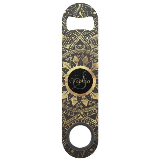 金ゴールド曼荼羅エレガント図 スピード栓抜き (正面)