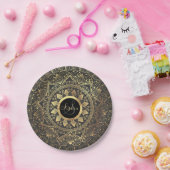 金ゴールド曼荼羅エレガント図 ペーパープレート (パーティー)