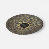 金ゴールド曼荼羅エレガント図 ペーパープレート (アングル)