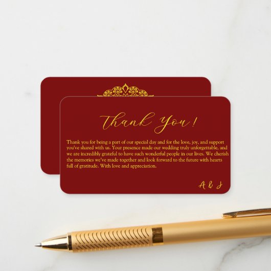 金ゴールド曼荼羅サンキューカード エンクロージャーカード (正面/裏面インサイチュ)