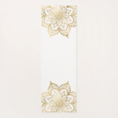 金ゴールド曼荼羅モノグラム名前をカスタムするグリッター ヨガマット (裏面)