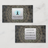 金ゴールド曼荼羅模様 | Lotus Pose名刺 名刺 (正面/裏面)