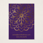 金ゴールド曼荼羅紫色のイヤリングホルダー表示カード (裏面)