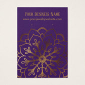 金ゴールド曼荼羅紫色のイヤリングホルダー表示カード (正面)