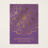 金ゴールド曼荼羅紫色のイヤリングホルダー表示カード (裏面)