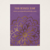 金ゴールド曼荼羅紫色のイヤリングホルダー表示カード (正面)