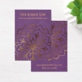 金ゴールド曼荼羅紫色のイヤリングホルダー表示カード (デスク)