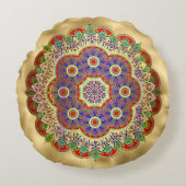 金ゴールド曼荼羅 ラウンドクッション (正面)